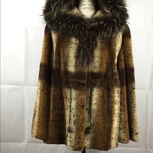 Woman's natural fur coat Color chameleon